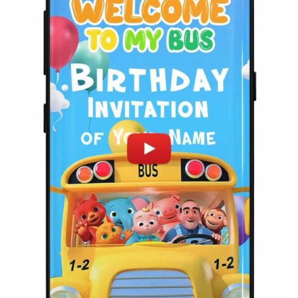 Wheel on the bus birthday Invitation Video