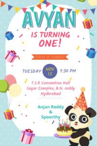 Panda invitation card