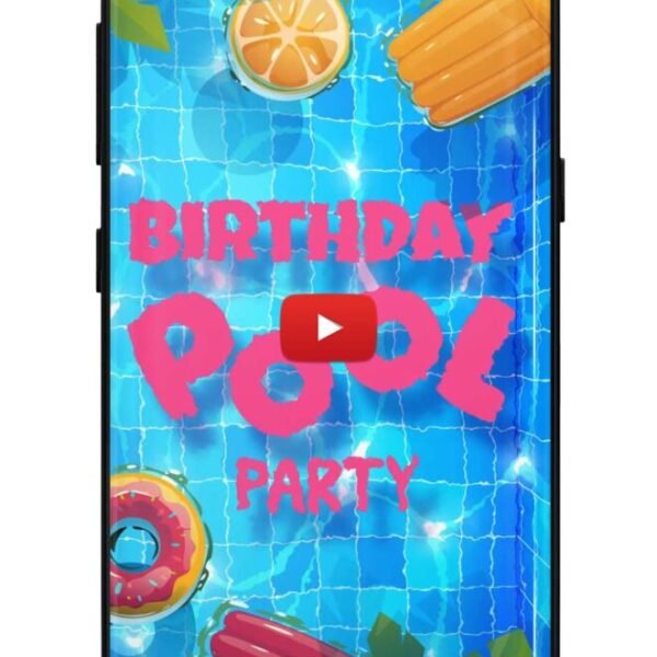 Birthday pool party invitation video