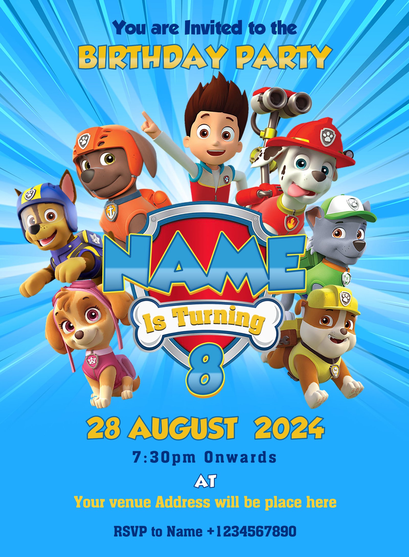 Paw Patrol Birthday Invitation Card | 3video